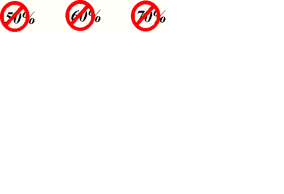 Just say NO to 50%,   60%,   70%....